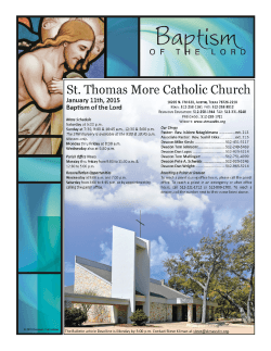 Bap sm of the Lord - St. Thomas More Catholic Church