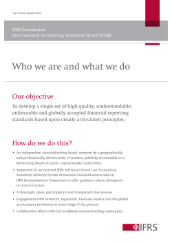 Who we are and what we do - updated January 2015
