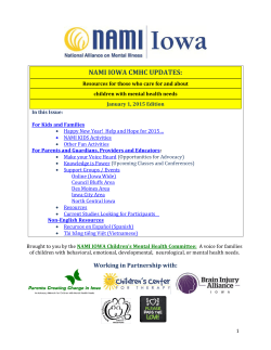 January 2015 NAMI Iowa CMHC Updates