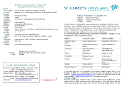 NOTICES FOR SUNDAY 11 JANUARY 2015