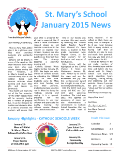 St. Mary's School January 2015 News