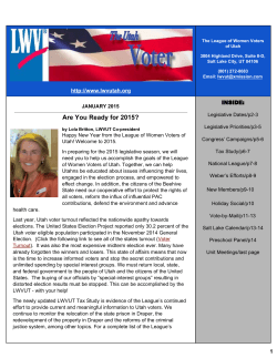 Are You Ready for 2015? - League of Women Voters of Utah