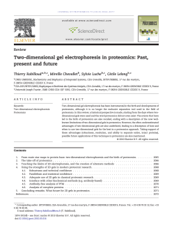 Two-dimensional gel electrophoresis in proteomics: Past, present