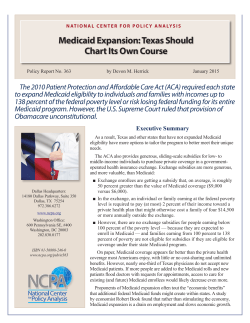 Medicaid Expansion: Texas Should Chart Its Own Course