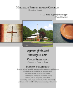 Sunday Bulletin - Heritage Presbyterian Church