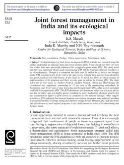 Joint forest management in India and its ecological