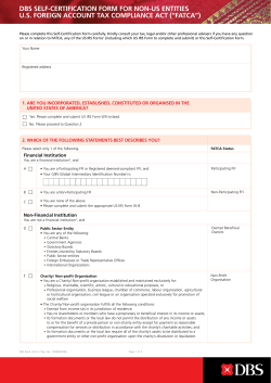 dbS SElF-CErtIFICAtION FOrm FOr NON-US ENtItIES