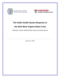 The Public Health System Response to the 2014 West Virginia
