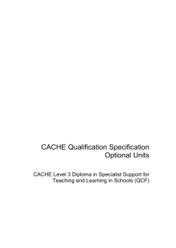 CACHE Level 3 Diploma in Specialist Support for