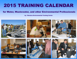 METC Training Calendar - Montana Rural Water Systems
