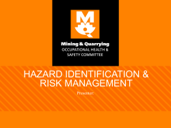 Hazard ID & Risk Management - Mining & Quarrying Occupational