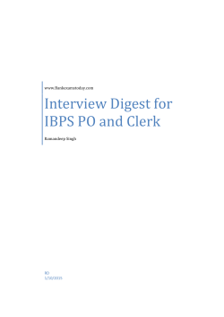 Interview Digest for IBPS PO and Clerk