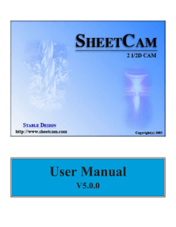 SheetCam Operator Manual v5