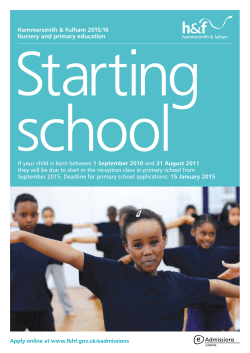 Primary School Booklets - London Borough of Hammersmith & Fulham