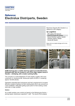 Electrolux Disparts AB, Sweden