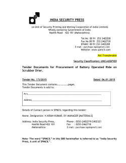 Tender Document - The India Government Mint , Kolkata