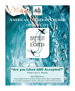 Baptism of Our Lord Jan 10-11 - American Lutheran Church of Sun
