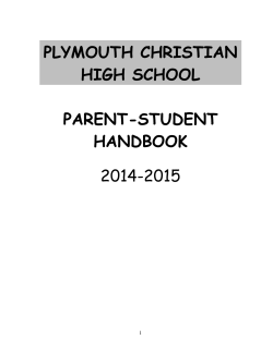 High School Handbook - Plymouth Christian Schools