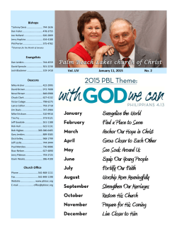 This Week's Bulletin - Palm Beach Lakes church of Christ