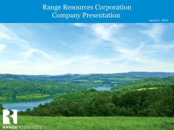 Range Resources Corporation Company Presentation