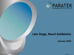 PRTK 2015 JPM Presentation - Paratek Pharmaceuticals, Inc.