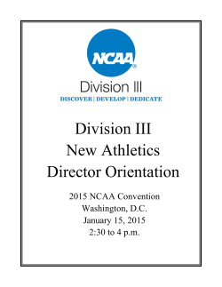 Division III New Athletics Director Orientation