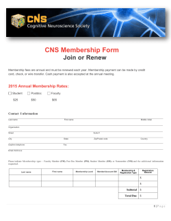 CNS Membership form here - Cognitive Neuroscience Society
