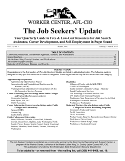k The Job Seekers' Update - ML King County Labor Council