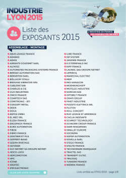 Liste des EXPOSANTS 2015