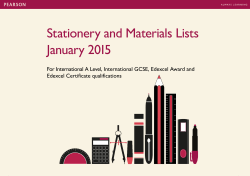 Stationery and Materials Lists January 2015 - Edexcel