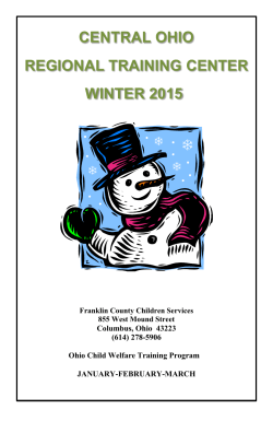 Winter 2015 Staff Training Calendar