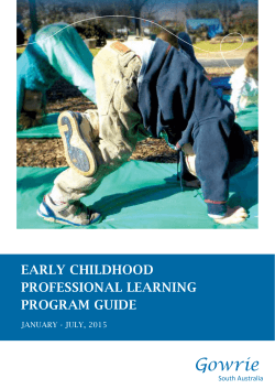 Early Childhood January - June 2015 Professional Learning Calendar
