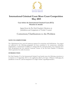 International Criminal Court Moot Court Competition May 2015