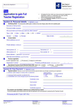 TC2 application form - The New Zealand Teachers Council