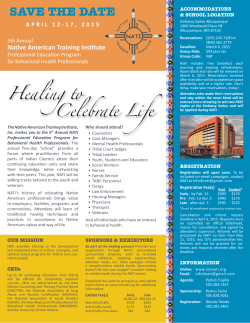 SAVE THE DATE - Native American Training Institute (New Mexico)