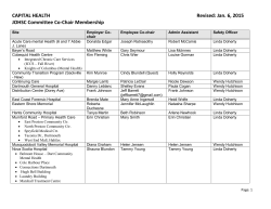 CAPITAL HEALTH Revised: Jan. 6, 2015 JOHSC Committee Co