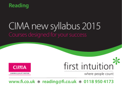 CIMA new syllabus 2015