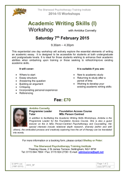 Academic Writing Skills (I) Workshop