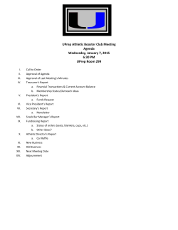 UPrep Athletic Booster Club Meeting Agenda Wednesday, January