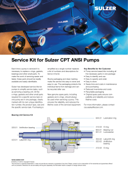 Service Kit for Sulzer CPT ANSI Pumps