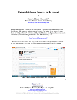 Business Intelligence Resources on the Internet