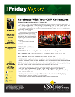the Friday Report - CSM Faculty & Staff Information