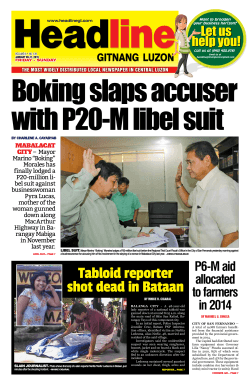 Tabloid reporter shot dead in Bataan