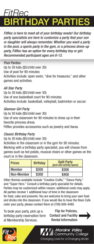 Birthday Parties - Spring 2015-2