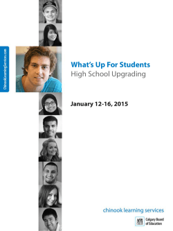 What's Up for Students - Chinook Learning Services