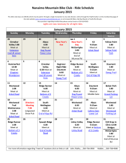 Nanaimo Mountain Bike Club - Ride Schedule January 2015
