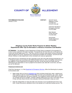 Allegheny County Public Works Prepares for Winter Weather