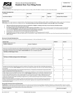 2015-2016 Student Non-Tax Filing form
