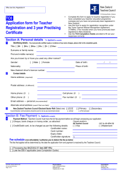 TC0 application form - The New Zealand Teachers Council