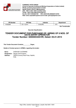 Tender Document - The India Government Mint , Kolkata